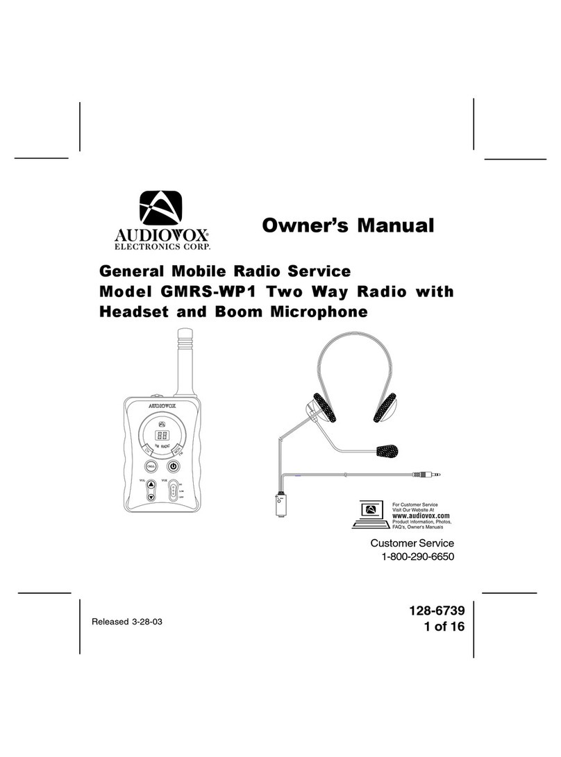 Audiovox GMRS-WP1 User manual
