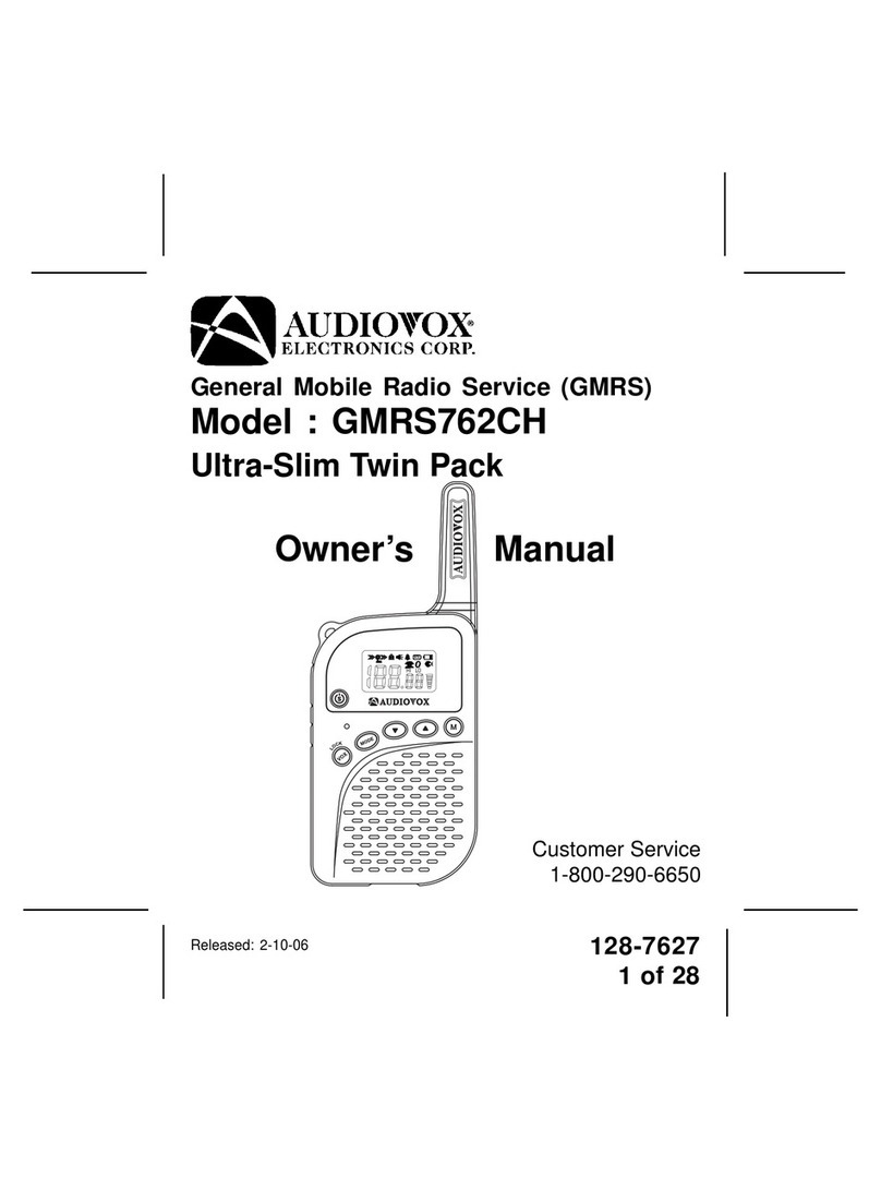 Audiovox GMRS762CH owner's manual
