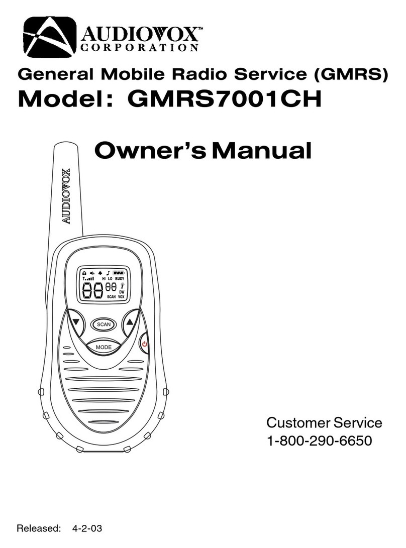 Audiovox GMRS7001CH User manual
