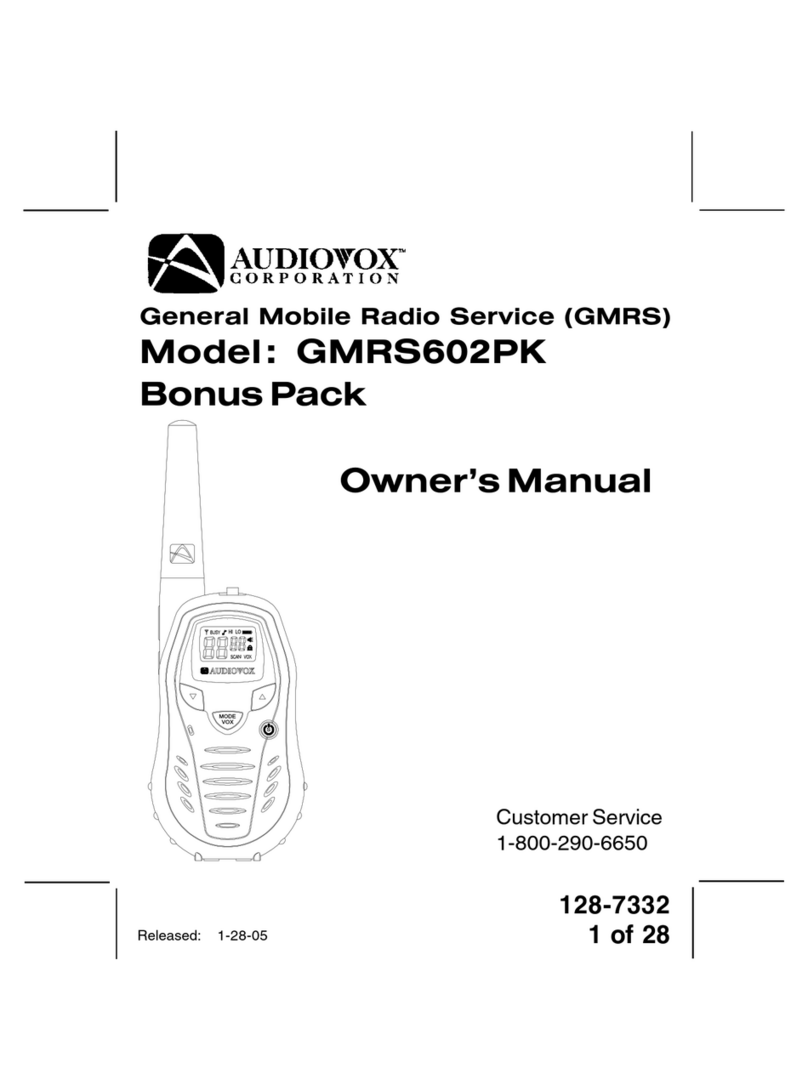 Audiovox GMRS602PK owner's manual