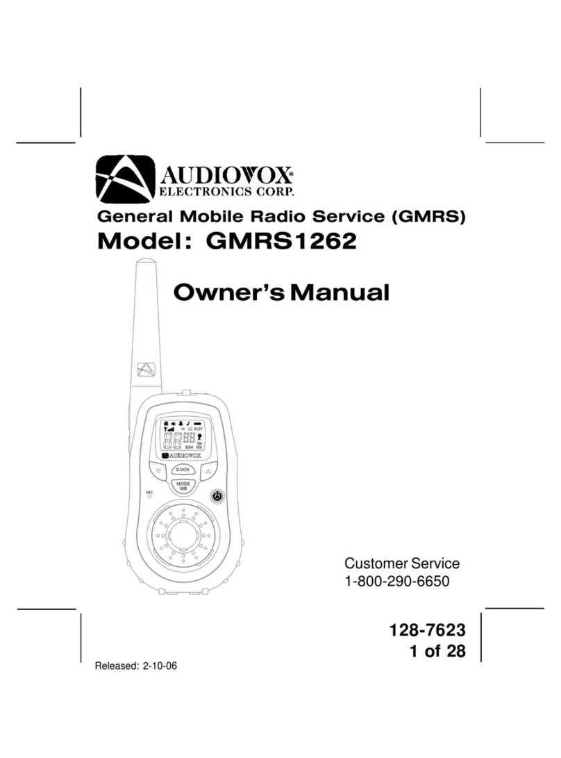 Audiovox GMRS1262 User manual