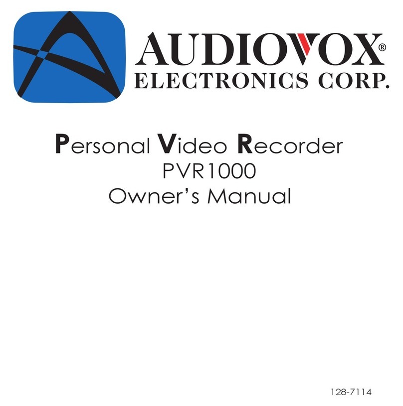 Audiovox PVR1000 owner's manual