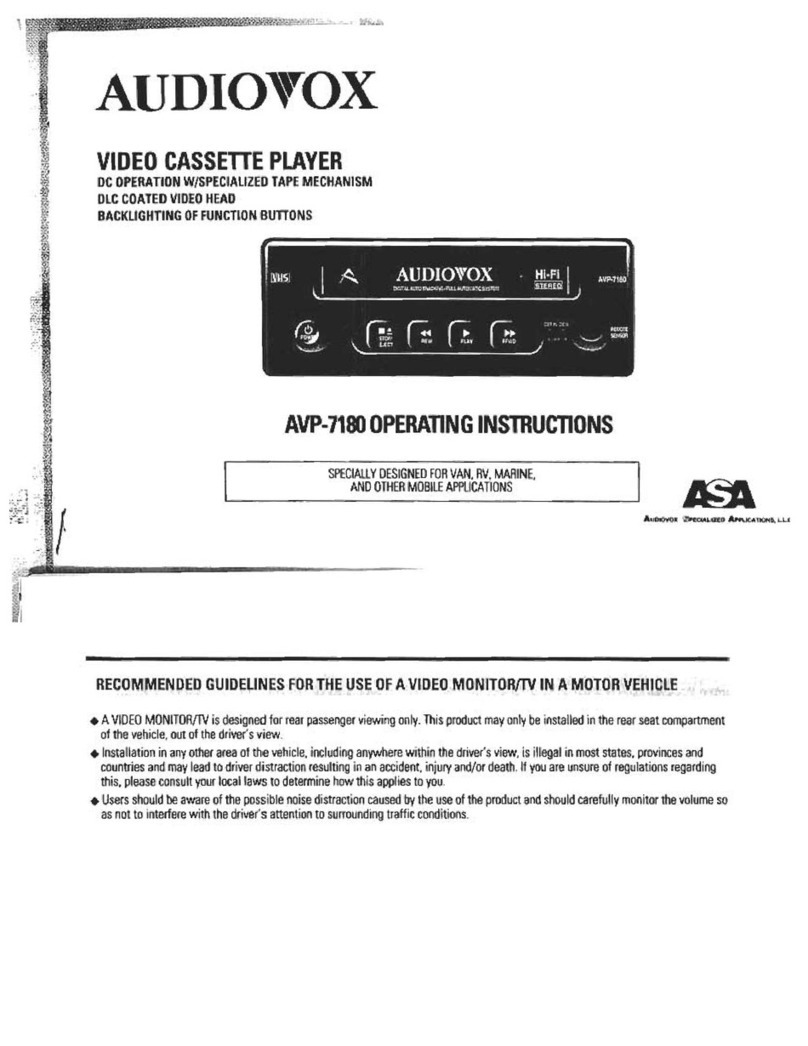 Audiovox AVP-7180 User manual
