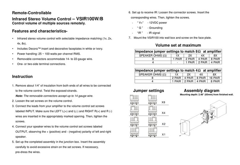 Audiovox VSIR100W/B User manual