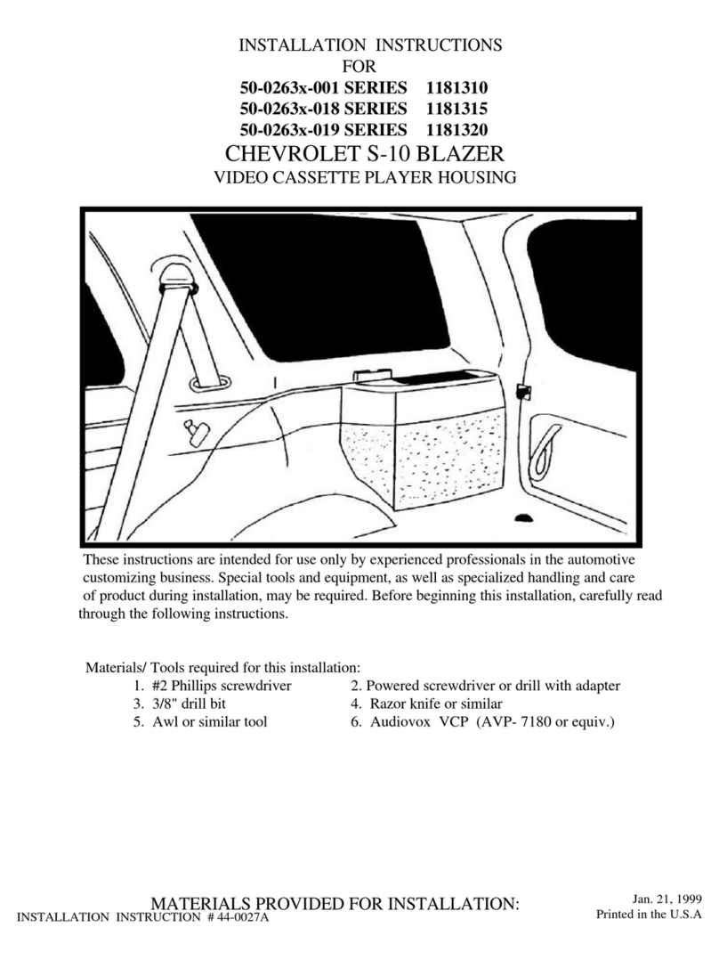 Audiovox 50-0263x-001 SERIES User manual Audiovox 50-0263x-001 SERIES User manual