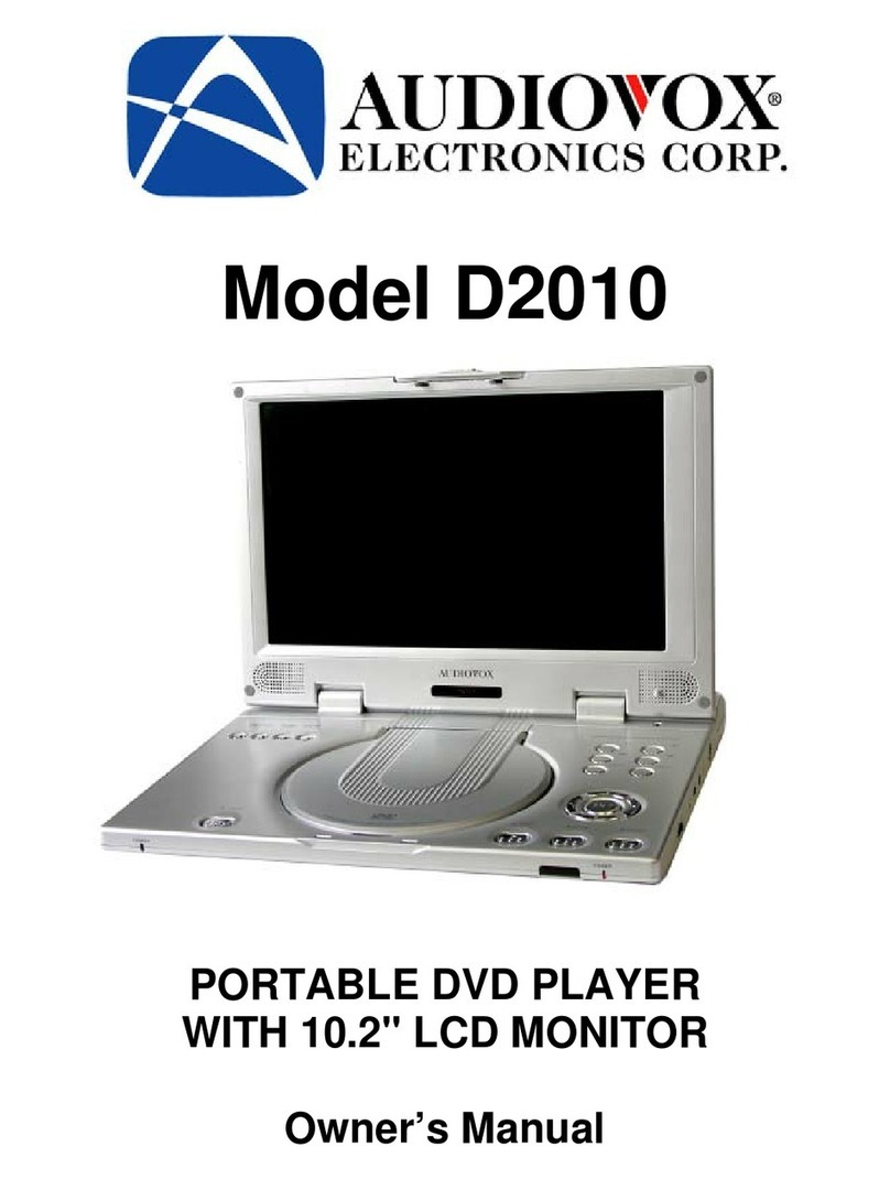 Audiovox D2010 - Widescreen Ultraslim Portable DVD... User manual