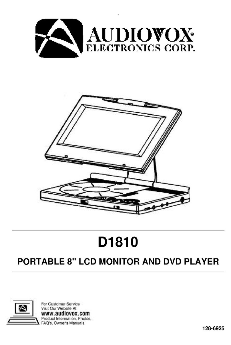 Audiovox D1810 - DVD Player - 8 User manual Audiovox D1810 - DVD Player - 8 User manual