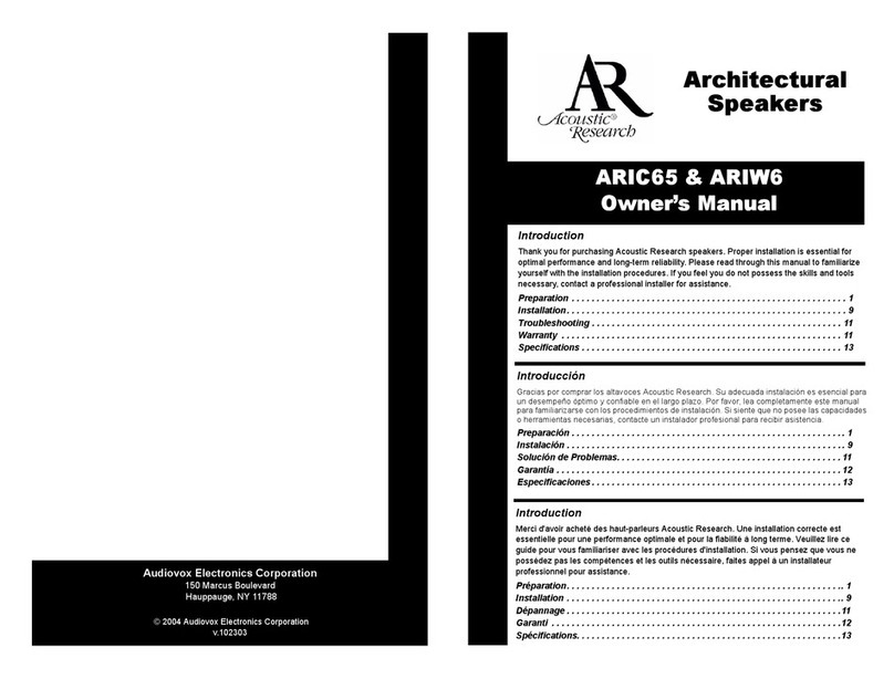 Acoustic Research ARIC65 owner's manual