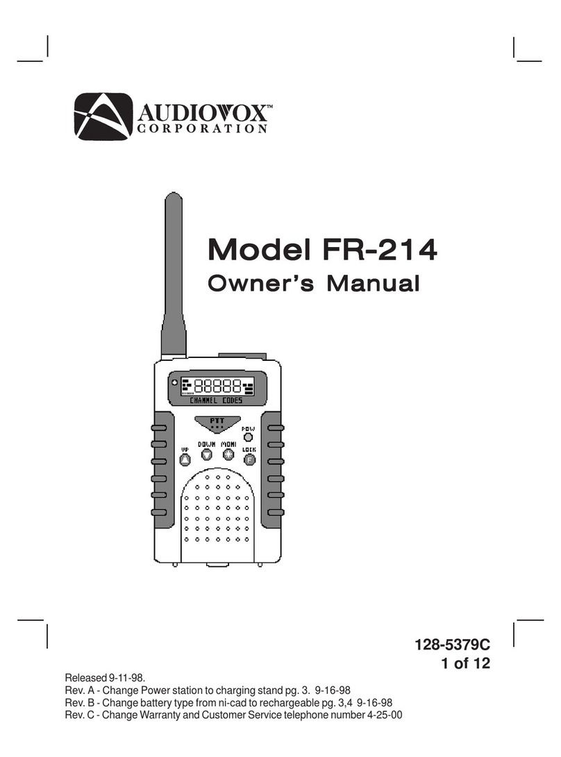 Audiovox FR-214 User manual