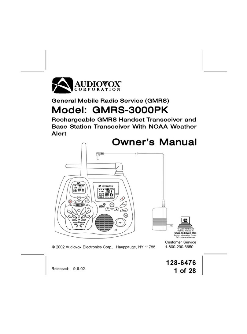 Audiovox GMRS-3000PK owner's manual