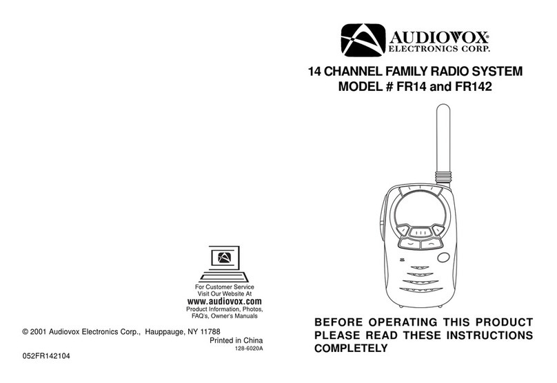 Audiovox FR14 operating instructions