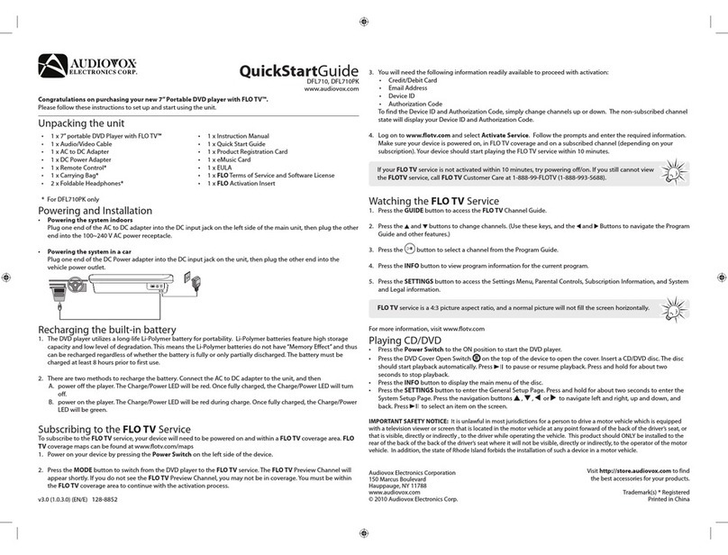 Audiovox FLO TV DFL710PK User manual Audiovox FLO TV DFL710PK User manual