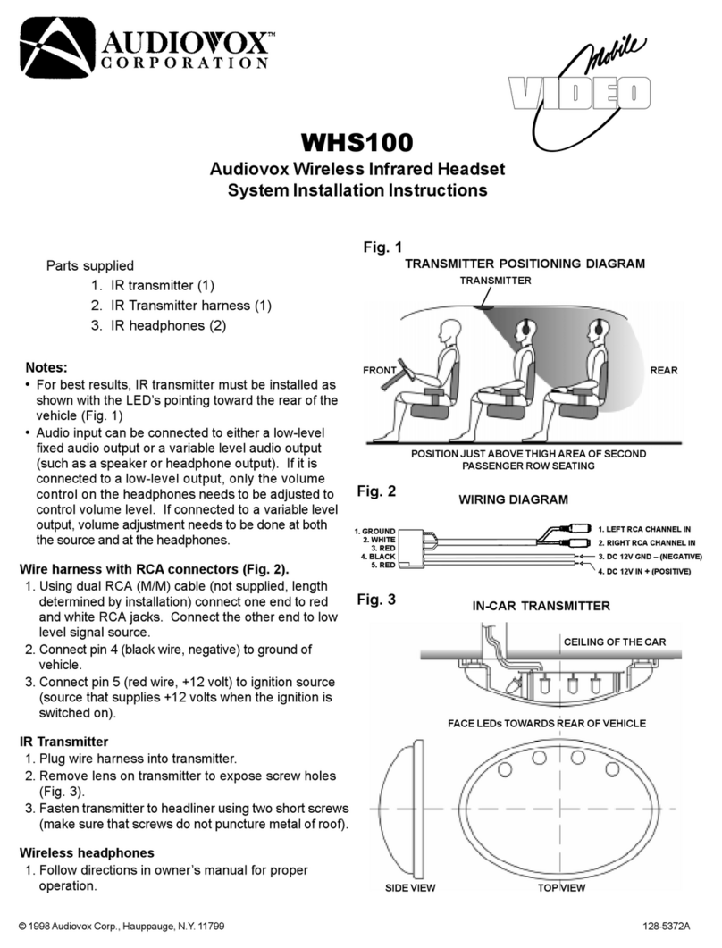 Audiovox WHS100 installation instructions