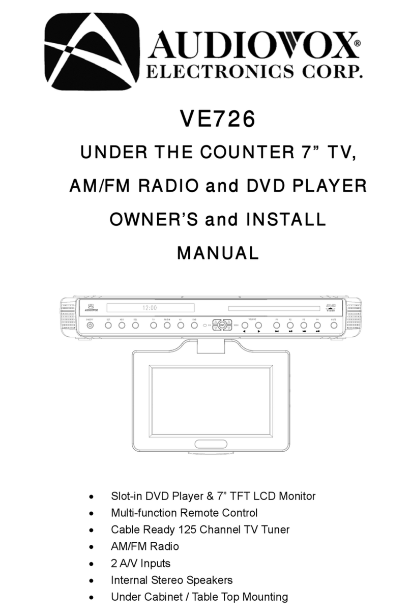 Audiovox VE726 - 7" LCD TV Service manual Audiovox VE726 - 7" LCD TV Service manual