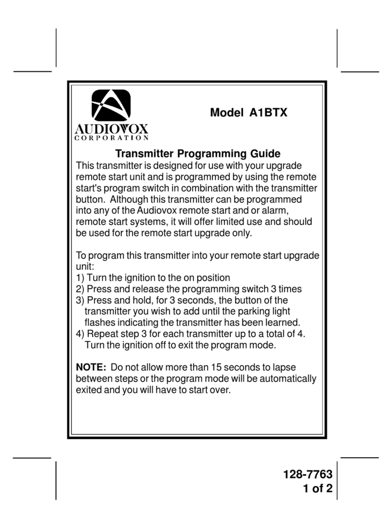Audiovox A1BTX Operating instructions Audiovox A1BTX Operating instructions