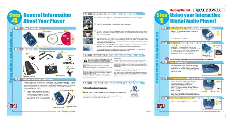 Audiovox MP4000 User manual