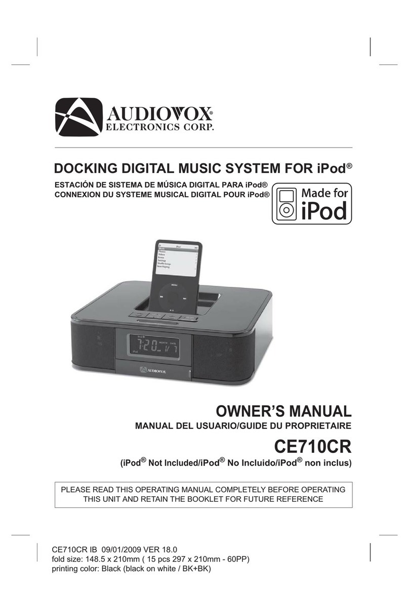 Audiovox CE710CR - CE Clock Radio User manual