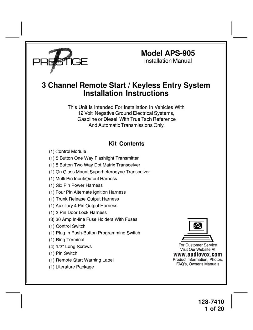 Audiovox Prestige APS-905 installation manual