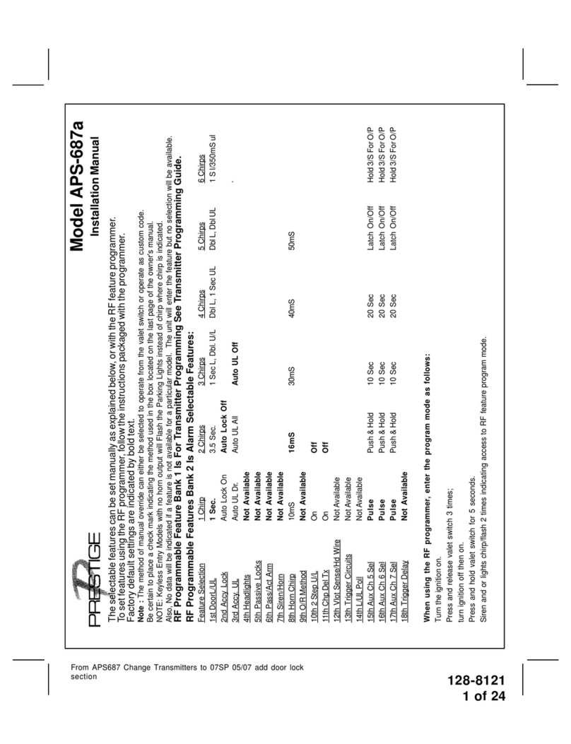Prestige Prestige 128-8121 installation manual