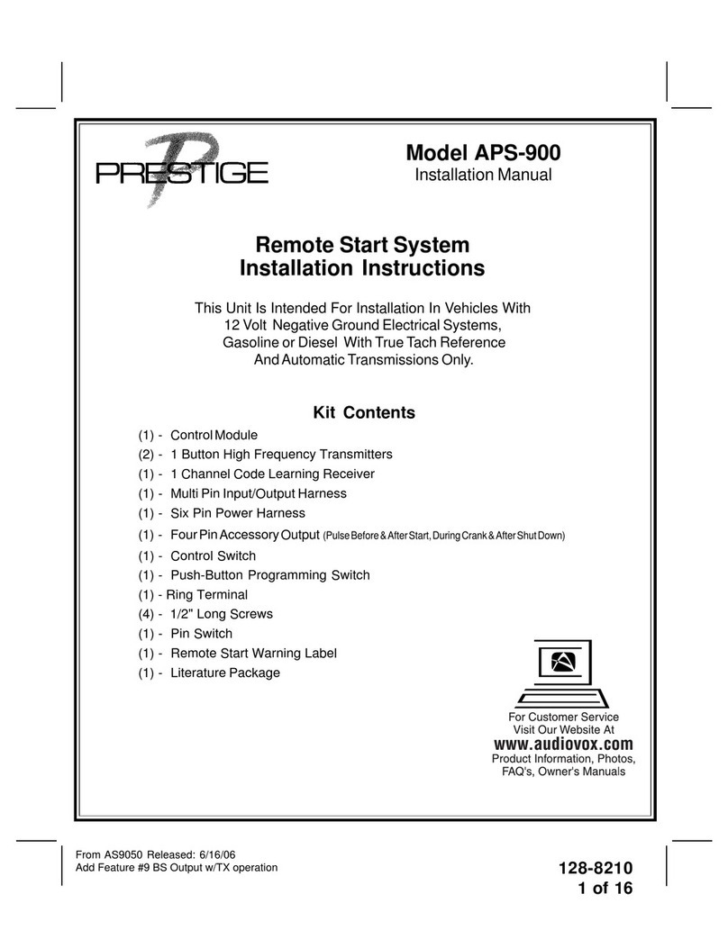 Prestige Prestige 128-8210 installation instructions Prestige Prestige 128-8210 installation instructions