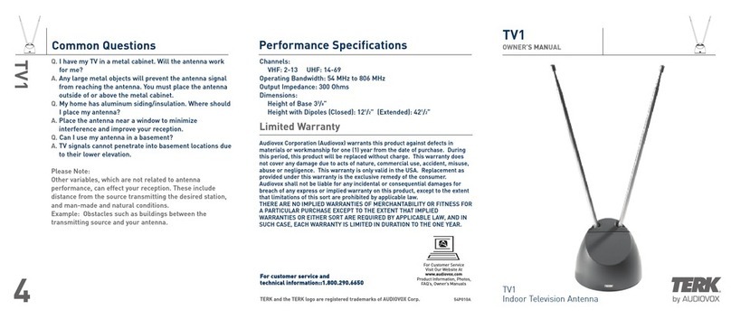 Audiovox TERK TV1 User manual