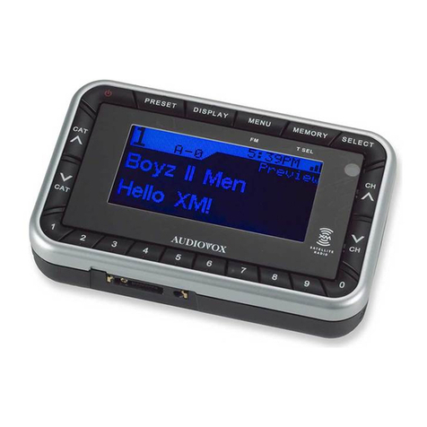 Audiovox XR9 - XM Radio Tuner User manual