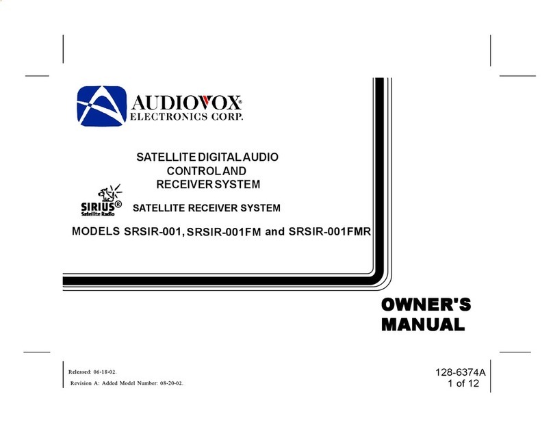 Audiovox SIRIUS SRSIR-001 User manual
