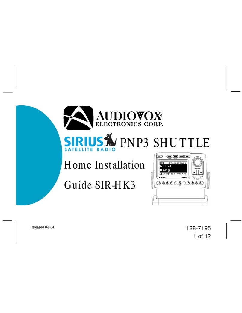 Audiovox SIR-HK3 Home installation guide