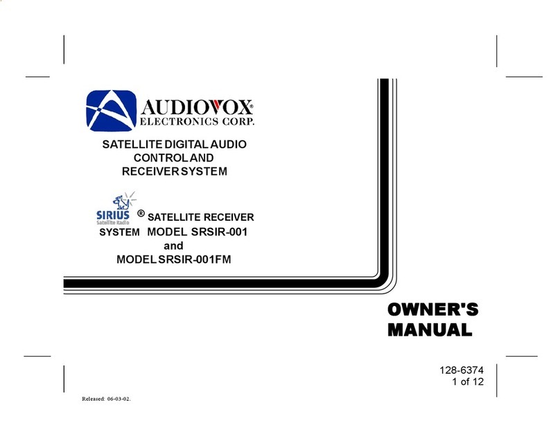 Audiovox SIRIUS SRSIR-001 User manual Audiovox SIRIUS SRSIR-001 User manual