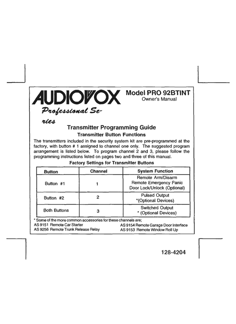 Audiovox PRO92BTINT Operating instructions Audiovox PRO92BTINT Operating instructions