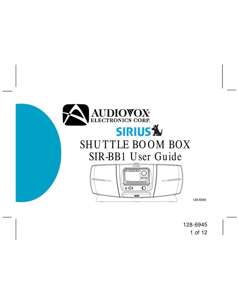 Audiovox SIRBB1 user guide