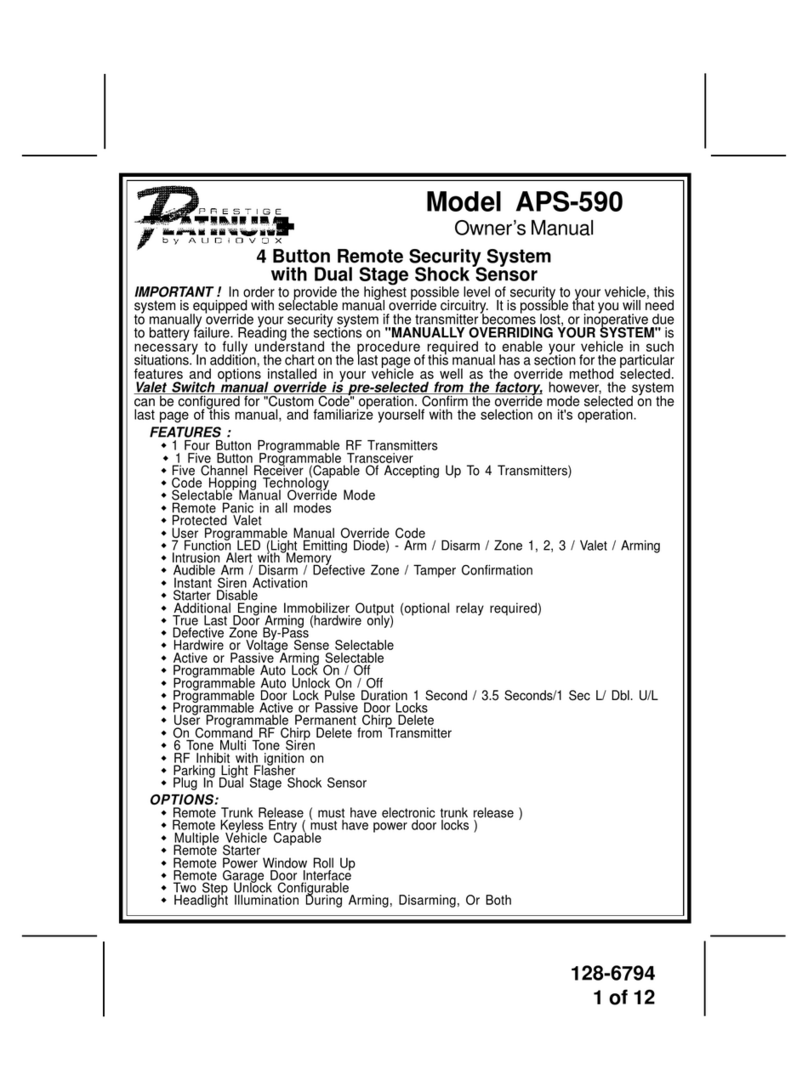 Audiovox Prestige Platinum APS-590 User manual