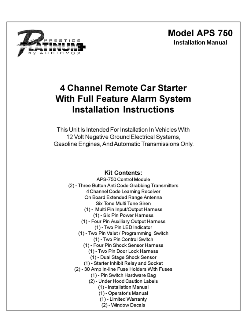 Prestige Platinum Prestige APS-750 installation instructions