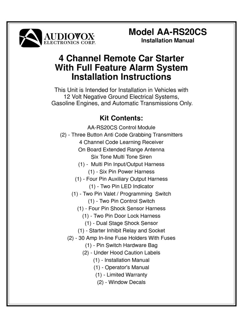Audiovox AA-RS20CS installation instructions