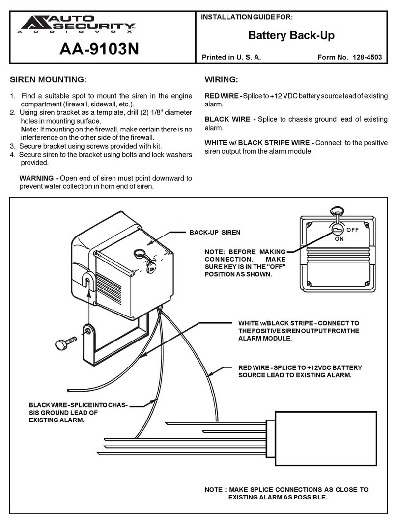 Audiovox Auto Security AA-9103N User manual