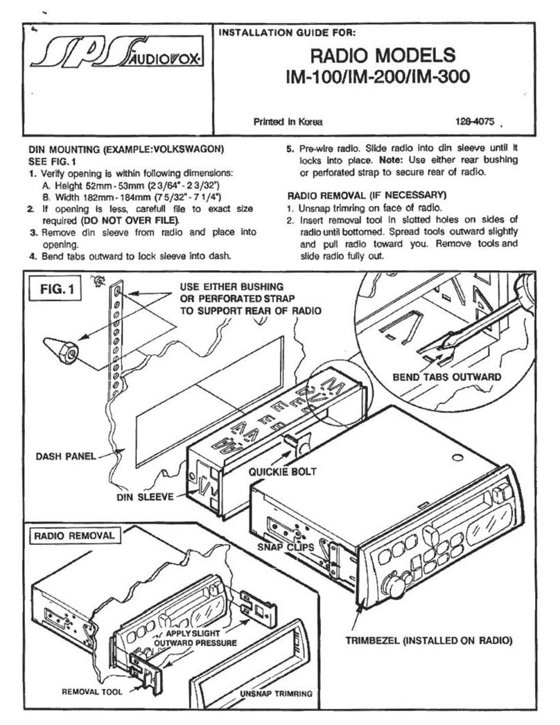 Audiovox IM-100 User manual