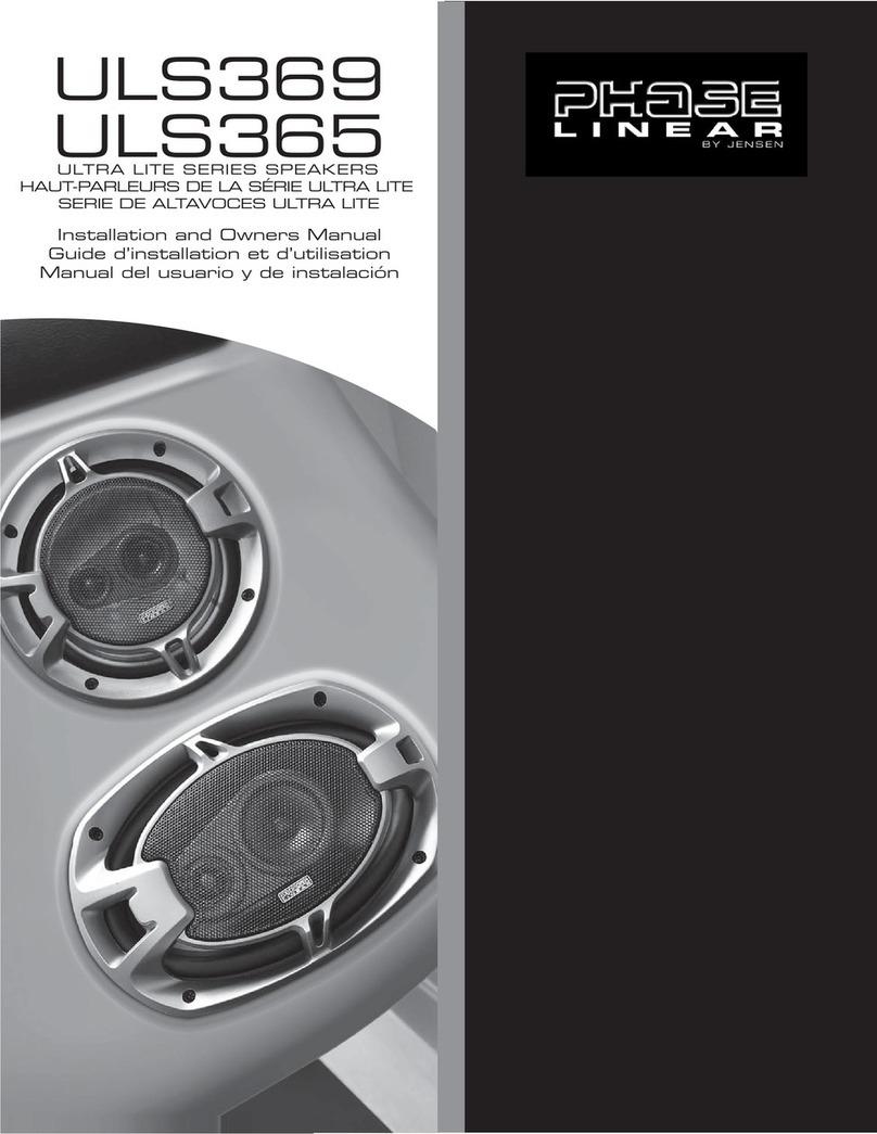 Phase Linear ULS365 Installation and owner's manual