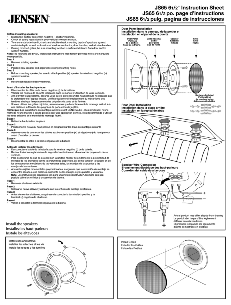 Jensen Jensen JS65 User manual