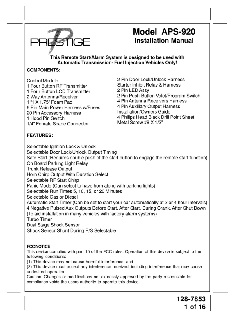 Prestige Prestige 128-7853 installation manual Prestige Prestige 128-7853 installation manual