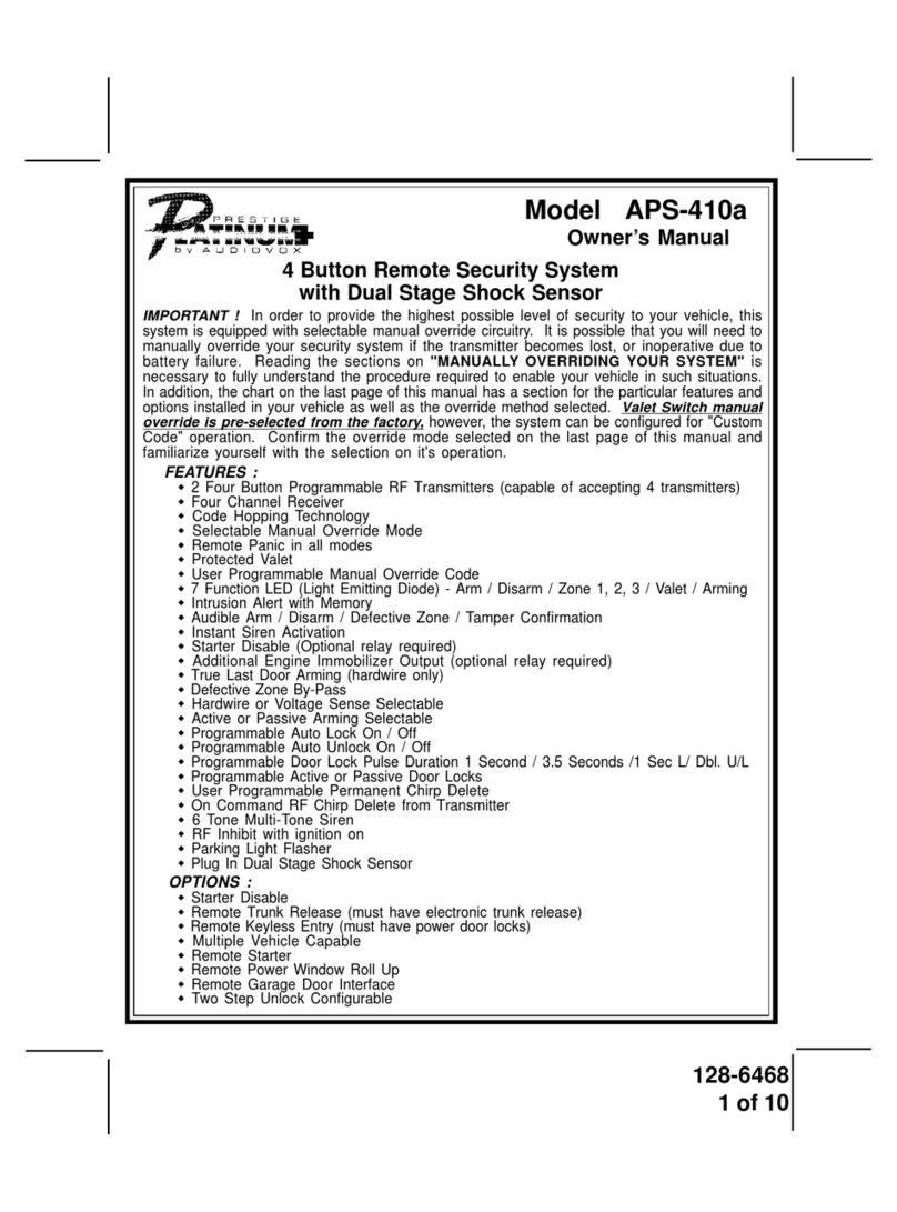 Audiovox Prestige Platinum APS-410a owner's manual