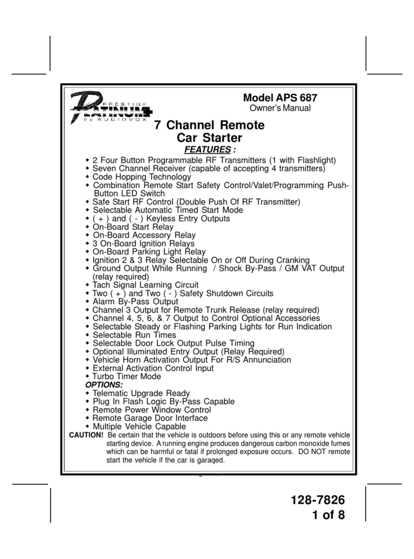 Audiovox Prestige Platinum APS 687 User manual