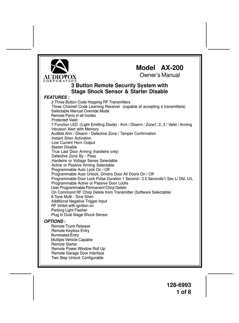 Audiovox AX-200 owner's manual