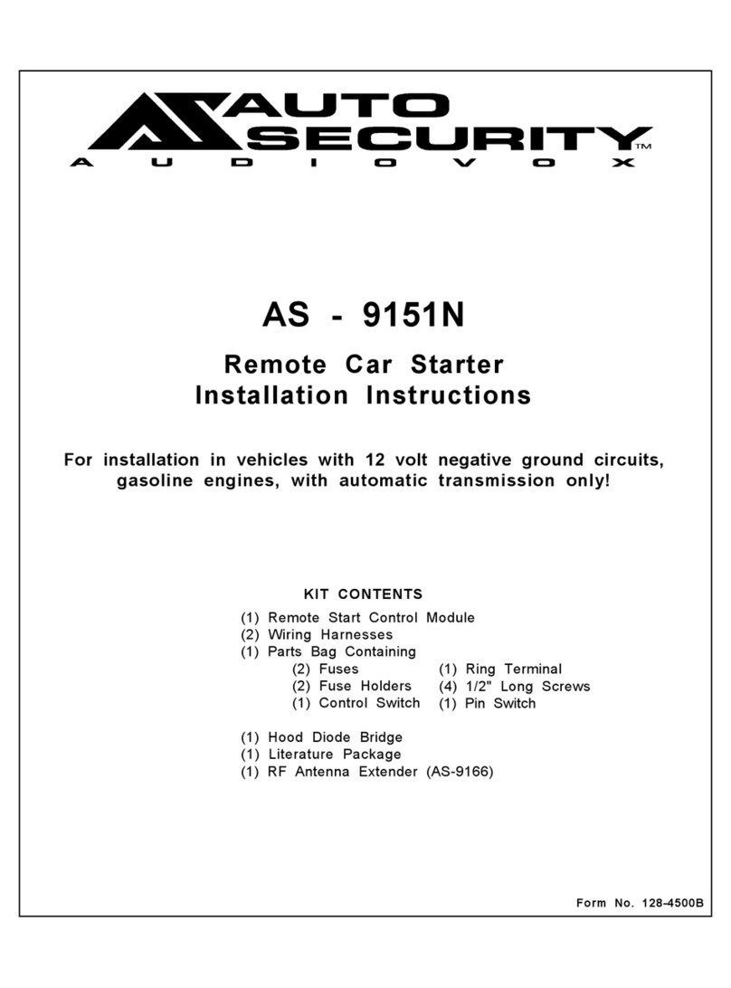 Audiovox AS - 9151N installation instructions