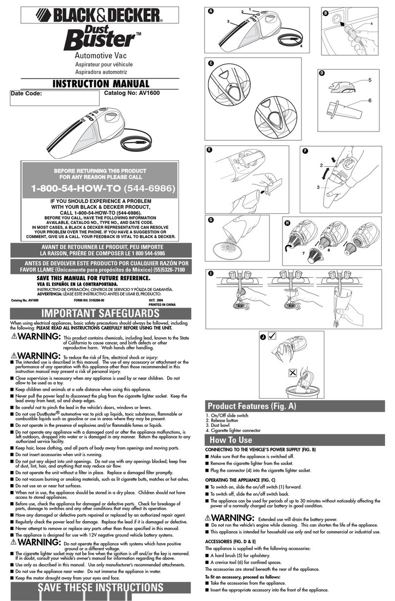 Black & Decker Dust Buster AV1600 User manual