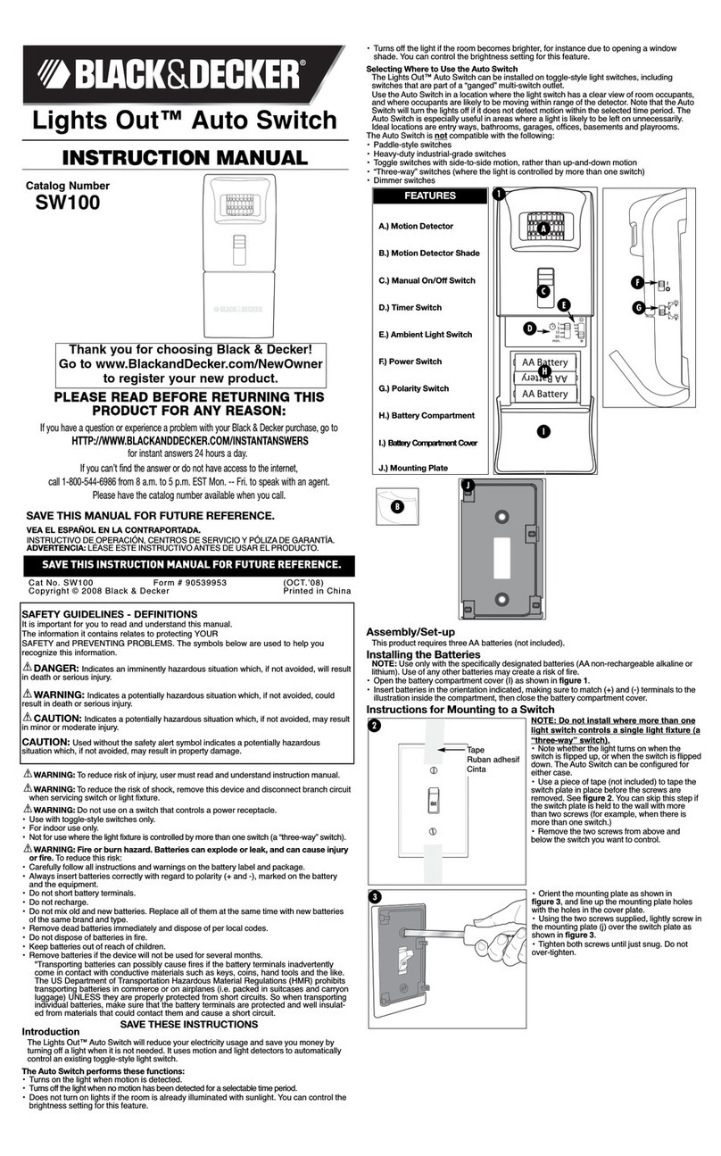 Black & Decker Lights Out 90539953 instruction manual