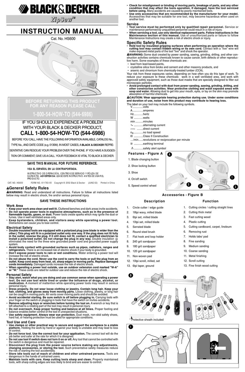 Black & Decker ZipSaw 611763-00 User manual