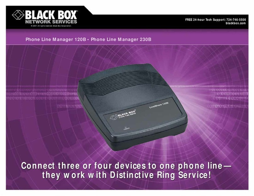 Black Box Phone Line Manager 120B Specifications