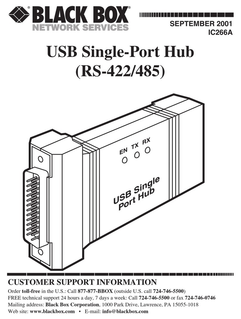 Black Box USB Single-Port Hub IC266A User manual