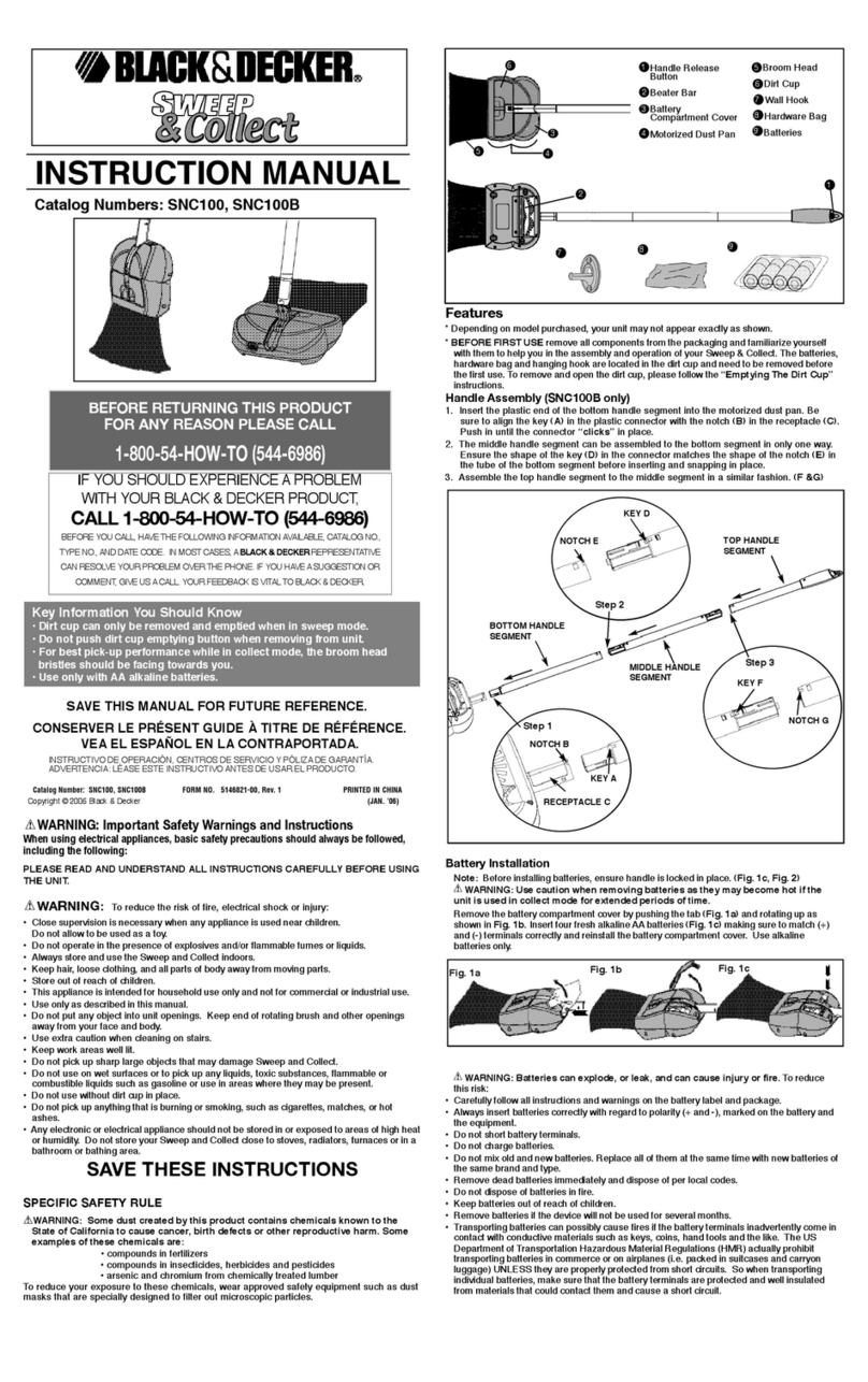 Black & Decker Sweep & Collect SNC100 User manual