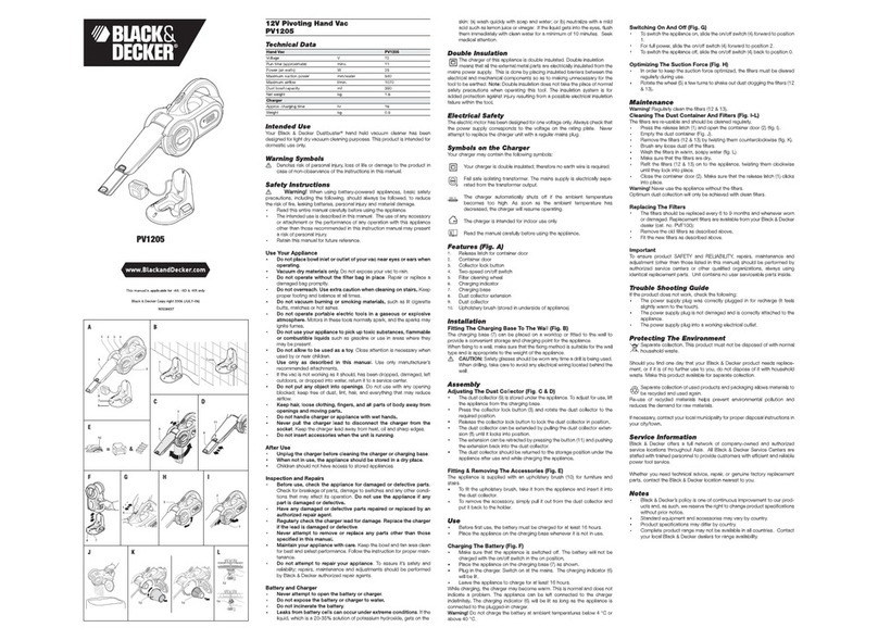 Black & Decker Dustbuster PV1205 user manual Black & Decker Dustbuster PV1205 user manual